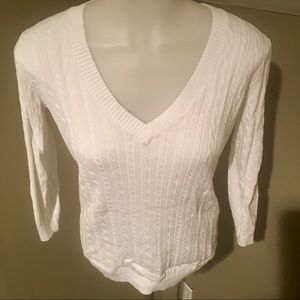Gap Women’s White Cable Knit Sweater/SZ XS